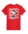 Airwaves Hybrid Apparel Snoopy Rock Name Repeat Mens Short Sleeve Tee In Red