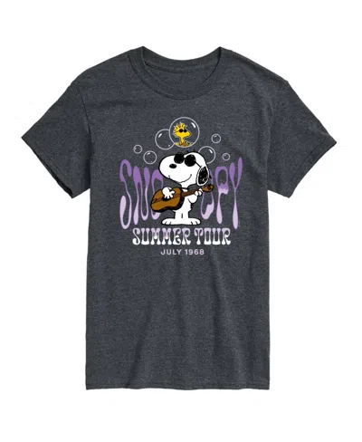 Airwaves Hybrid Apparel Snoopy Summer Tour Mens Short Sleeve Tee In Heather Charcoal