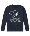 Airwaves Hybrid Apparel Snoopy Woodstock Walk Men's Crew Fleece In Navy