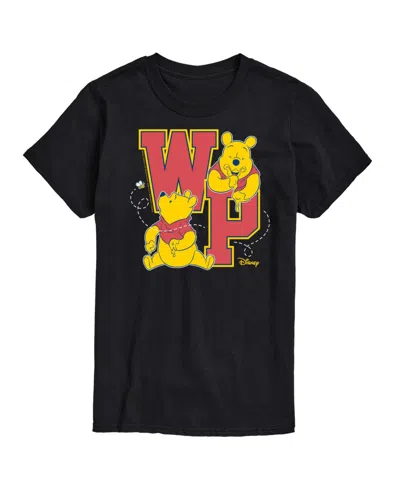 Airwaves Hybrid Apparel Winnie The Pooh Collegiate Letters Mens Short Sleeve Tee In Black