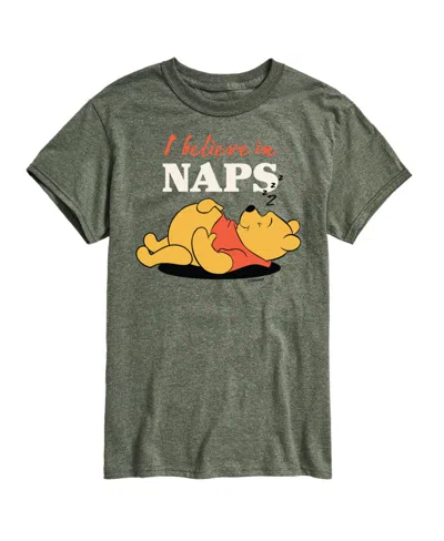 Airwaves Hybrid Apparel Winnie The Pooh Naps Mens Short Sleeve Tee In Hthr Green