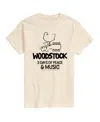 Airwaves Hybrid Apparel Woodstock 3 Days Of Peace And Music Men's Short Sleeve Tee In Cream