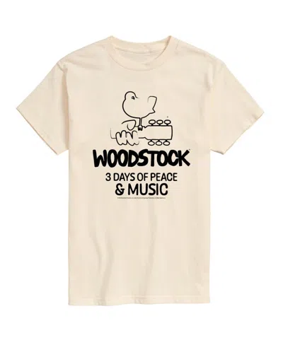Airwaves Hybrid Apparel Woodstock 3 Days Of Peace And Music Mens Short Sleeve Tee In Cream