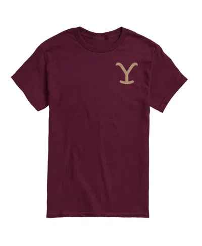 Airwaves Hybrid Apparel Yellowstone Logo Mens Short Sleeve Tee In Red