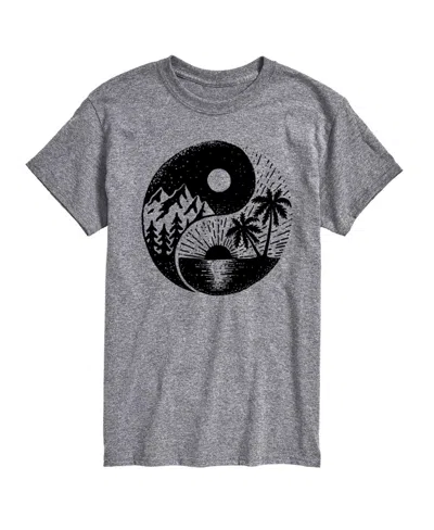 Airwaves Hybrid Apparel Yingyang Men's Short Sleeve Tee In Grey