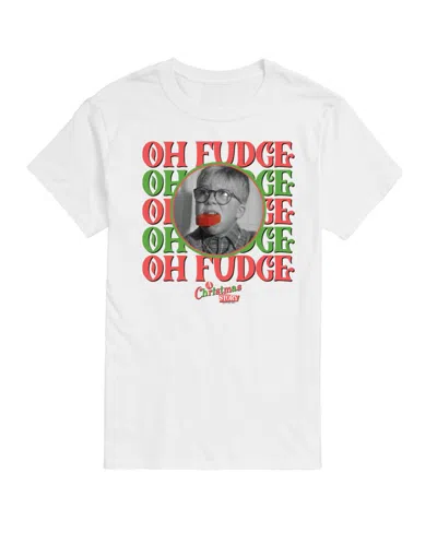 Airwaves Men's A Christmas Story Oh Fudge Short Sleeve Tee In White