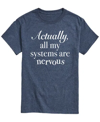 Airwaves Men's All Systems Nervous Short-sleeve Graphic T-shirt In Heather Blue