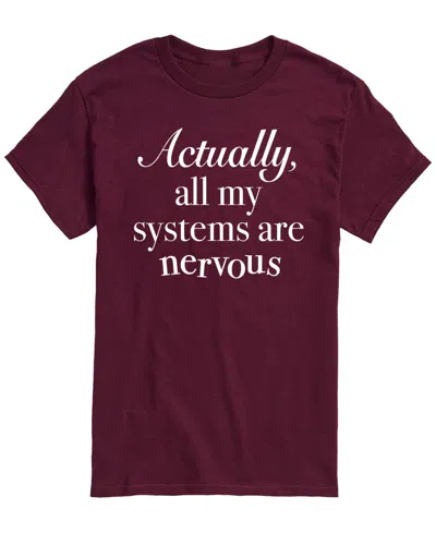 Airwaves Men's All Systems Nervous Short-sleeve Graphic T-shirt In Maroon