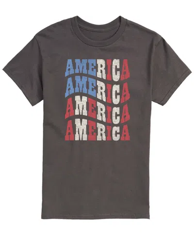 Airwaves Men's America Wavy Short-sleeve Graphic T-shirts In Gray