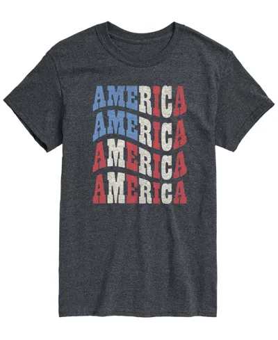 Airwaves Men's America Wavy Short-sleeve Graphic T-shirts In Gray