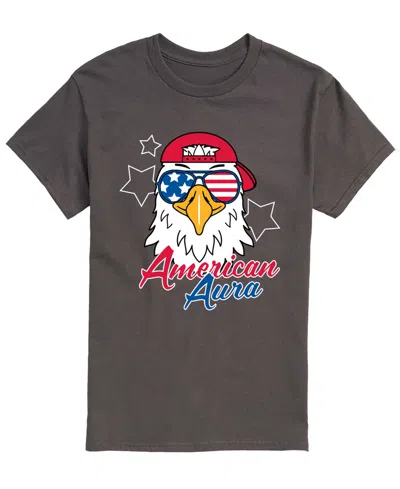 Airwaves Men's American Aura Eagle Short-sleeve Graphic T-shirt In Gray