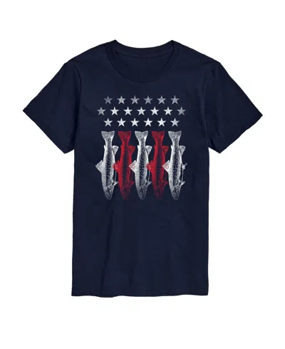Airwaves Men's American Flag Fish Short Sleeve T-shirt In Blue