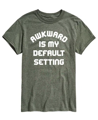 Airwaves Men's Awkward Is My Default Setting Short-sleeve Graphic T-shirt In Heather Military Green