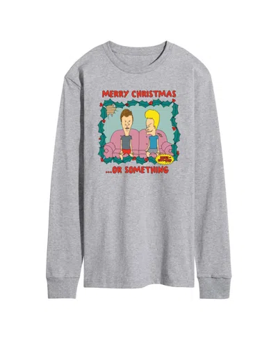 Airwaves Men's Beavis And Butthead Merry Christmas Long Sleeve Fleece In Gray