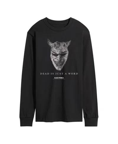 Airwaves Men's Black Phone 2 Dead Is Just A Word Long-sleeve Graphic T-shirt
