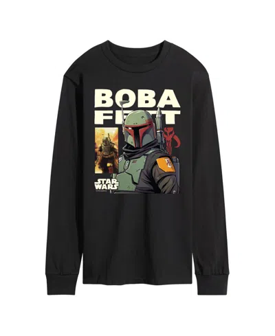 Airwaves Men's Boba Fett Comic Long-sleeve Graphic T-shirt In Black