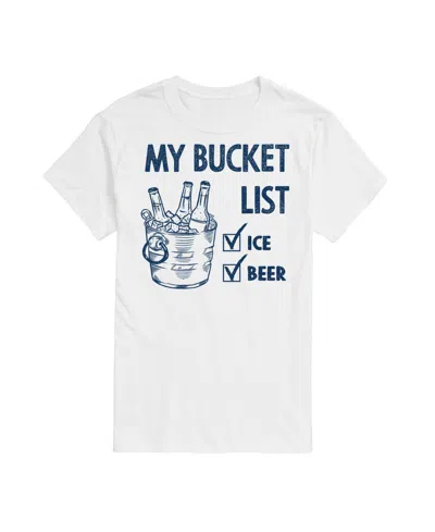 Airwaves Men's Bucket List Ice Beer Summer Short Sleeve T-shirt In White