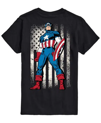 Airwaves Men's Captain America Flag Retro Short-sleeve Graphic T-shirt In Black