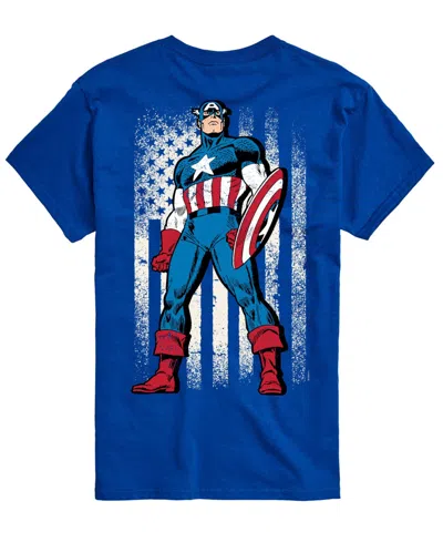 Airwaves Men's Captain America Flag Retro Short-sleeve Graphic T-shirt In Blue