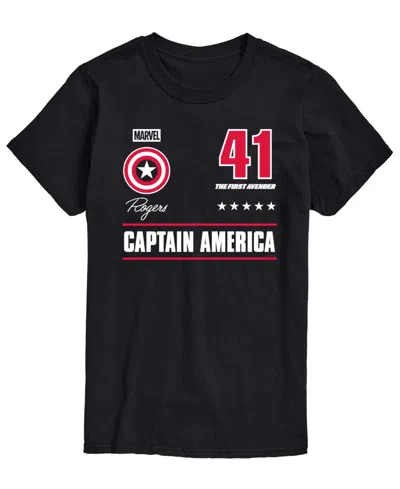 Airwaves Men's Captain America Jersey Short-sleeve Graphic T-shirts In Black