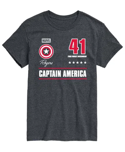 Airwaves Men's Captain America Jersey Short-sleeve Graphic T-shirts In Gray