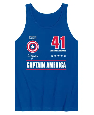 Airwaves Men's Captain America Jersey Sleeveless Graphic Tank T-shirts In Blue