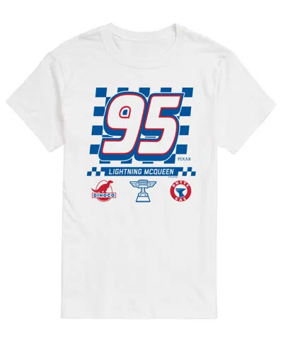 Airwaves Men's Cars Lightning Mcqueen Jersey Short-sleeve Graphic T-shirt In White