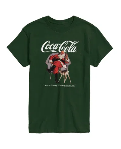 Airwaves Men's Coca-cola Christmas Sants And Deer Short-sleeve Graphic T-shirt In Green