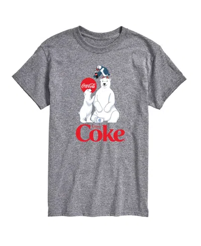 Airwaves Men's Coca-cola Polar Bears And Puffin Graphic T-shirt In Gray