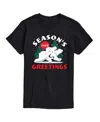 Airwaves Men's Coca-cola Seasons Greetings Polar Bears Short-sleeve Graphic T-shirt In Black