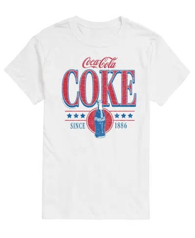 Airwaves Men's Coca-cola 90s Collegiate Design Short-sleeve Graphic T-shirt In White