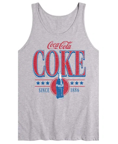 Airwaves Men's Coca-cola 90s Collegiate Design Sleeveless Graphic Tank In Gray