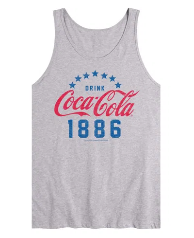 Airwaves Men's Coca-cola Star Circle Sleeveless Graphic Tank T-shirts In Gray
