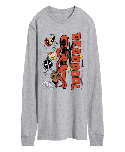 Airwaves Men's Deadpool And Wolverine Long Sleeve T-shirt In Gray