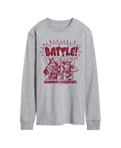 Airwaves Men's Deadpool Battle Long Sleeve T-shirt In Gray