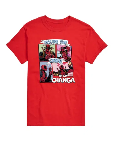 Airwaves Men's Deadpool Chimichanga Printed Short-sleeve Graphic T-shirt In Red