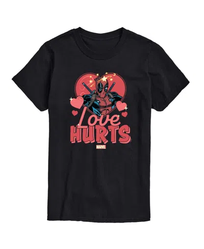 Airwaves Men's Deadpool Love Hurts Printed Short-sleeve Graphic T-shirt In Black