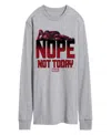 Airwaves Men's Deadpool Nope Not Today Long Sleeve T-shirt In Gray