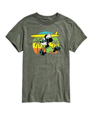 Airwaves Men's Disney Beach Mickey Graphic T-shirt In Heather Military Green