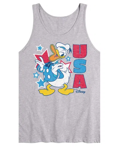 Airwaves Men's Disney Donald Usa Sleeveless Graphic Tank T-shirts In Gray
