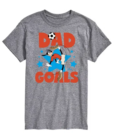 Airwaves Men's Disney Goofy Dad Goals Short-sleeve Graphic T-shirt In Gray
