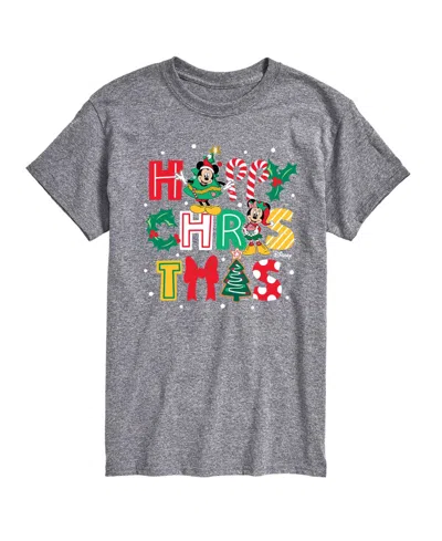 Airwaves Men's Disney Happy Christmas Icons Short-sleeve Graphic T-shirt In Gray