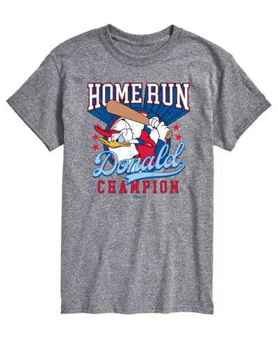 Airwaves Men's Disney Home Run Donald Short-sleeve Graphic T-shirts In Gray