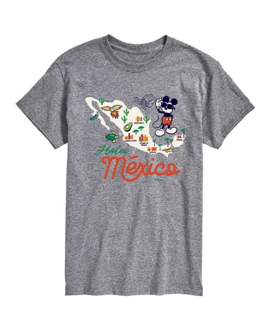 Airwaves Men's Disney Mickey Mexico Map Graphic T-shirt In Athletic Heather
