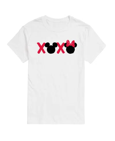 Airwaves Men's Disney Mickey Minnie Heads Xoxo Printed Short-sleeve Graphic T-shirt In White