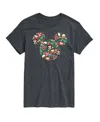 Airwaves Men's Disney Mickey Silhouette Christmas Short-sleeve Graphic T-shirt In Gray