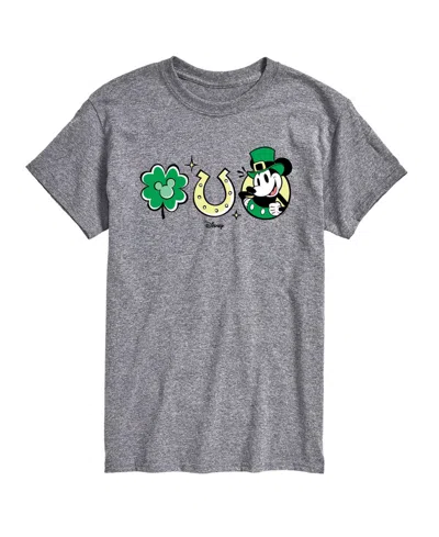 Airwaves Men's Disney Mickey St. Patrick's Icons Graphic T-shirt In Gray