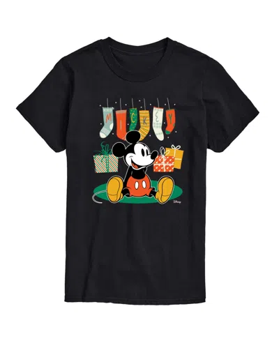 Airwaves Men's Disney Mickey Stockings Short-sleeve Graphic T-shirt In Black