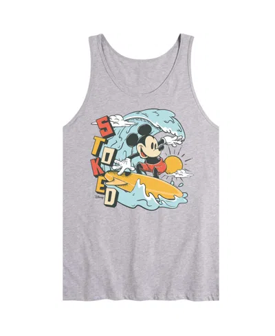 Airwaves Men's Disney Mickey Surf Stoked Sleeveless Tank Top In Gray