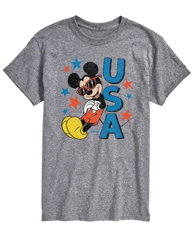 Airwaves Men's Disney Mickey Usa Short-sleeve Graphic T-shirts In Gray